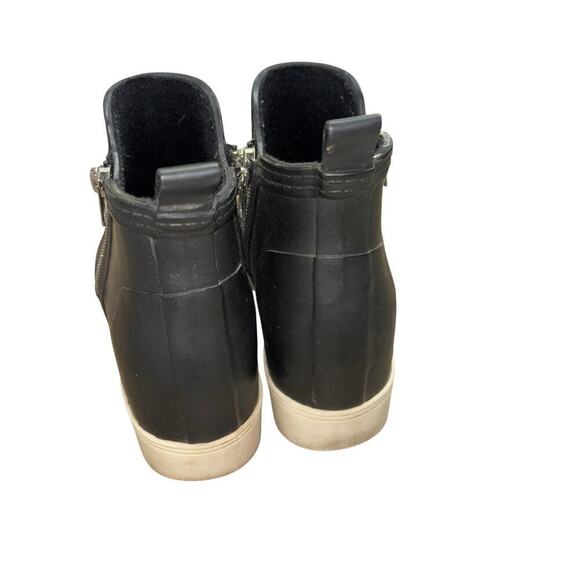 Steve Madden Black Wedge Rubber Pull On Snow Booties Women's 7 Casual Zipper - Picture 4 of 13